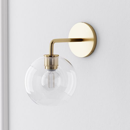 Sculptural Glass Globe Sconce - Clear | West Elm (US)