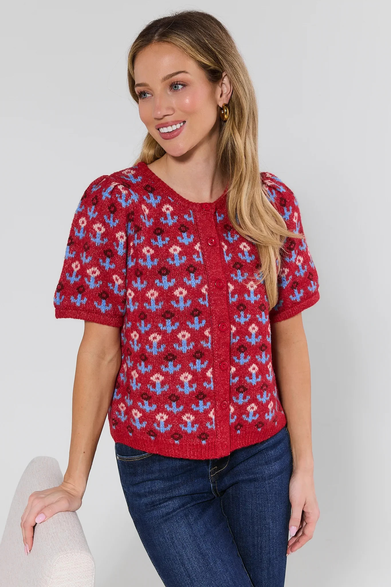 Lily Floral Block Print Knit Top | Avara