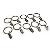 40pack Black Matte Metal Curtain Rings with Clips(Bronze) | Amazon (US)