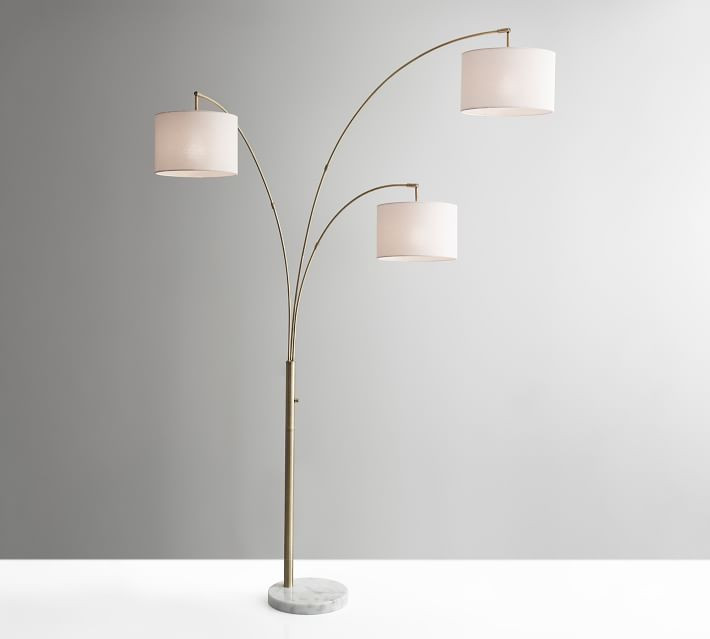 Locke 3-Arm Marble Arc Floor Lamp | Pottery Barn (US)