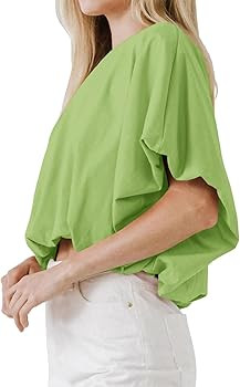 Womens Summer Crewneck Crop Tops Short Sleeve Casual Loose Cropped T Shirts | Amazon (US)