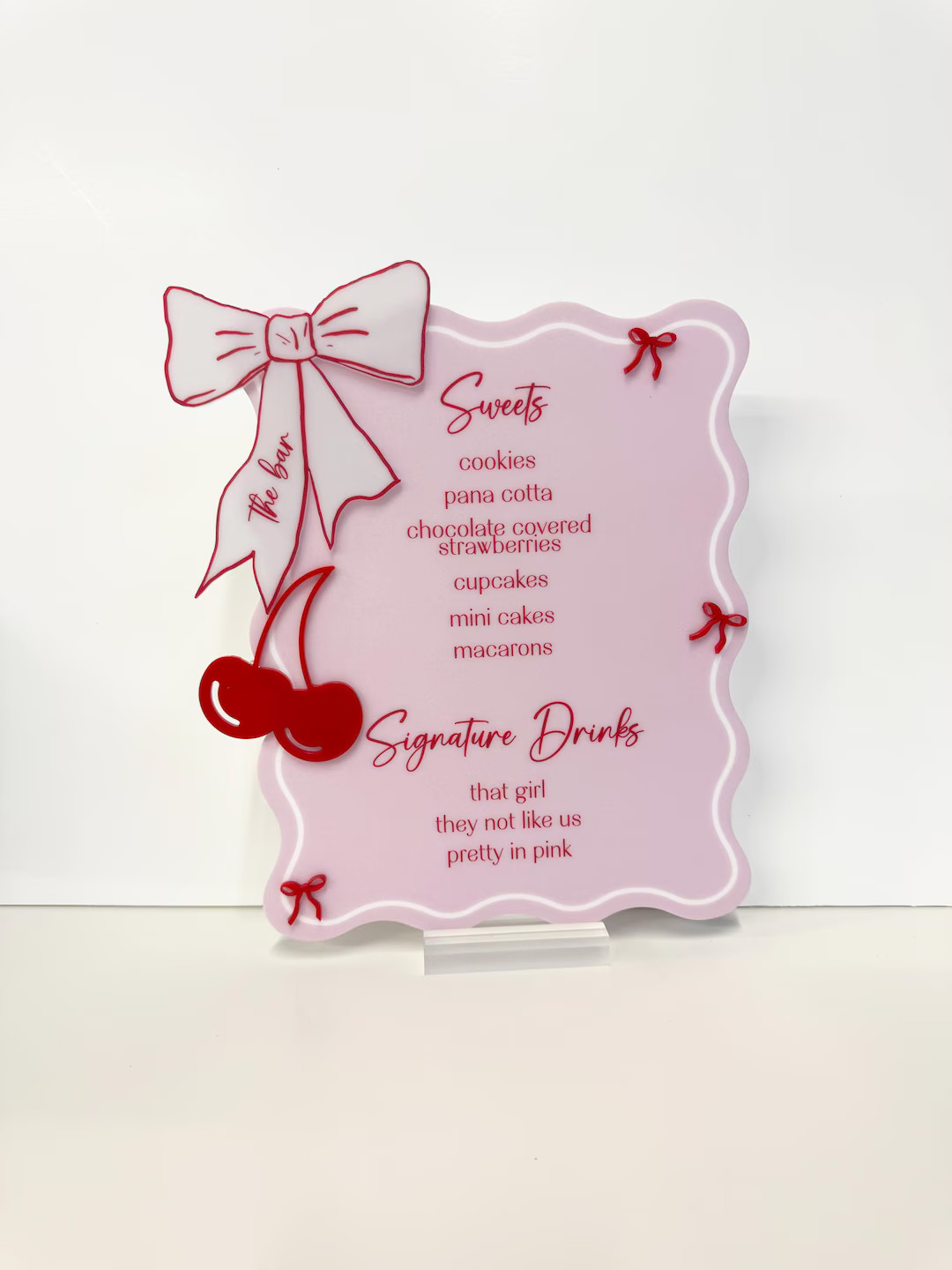 Coquette Bow + Cherry Bar Menu - Etsy | Etsy (US)