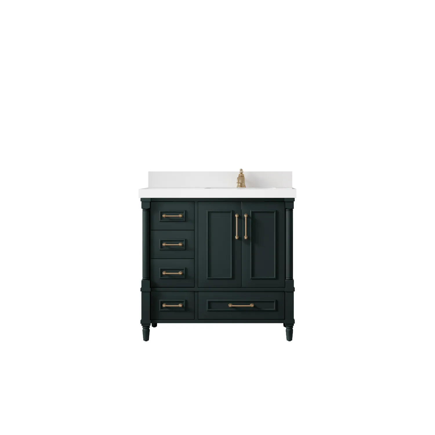 Willow Collections 36 in. W x 22 in. D Aberdeen Right Offset Sink Bathroom Vanity with Countertop | Overstock