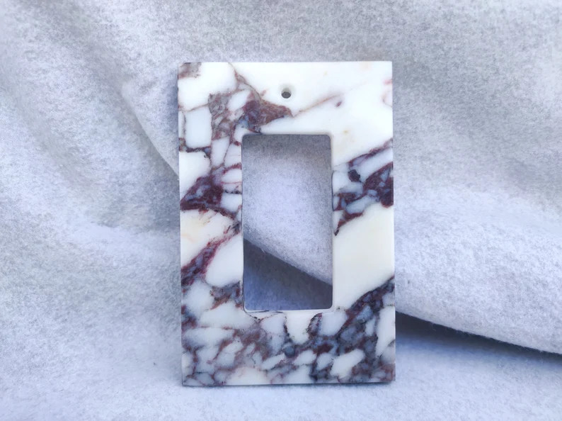 1-gang Decorator Gfci Outlet Wall Plate, Decorator Marble Cover, SPECIAL Over SIZE Viola Marble -... | Etsy (US)