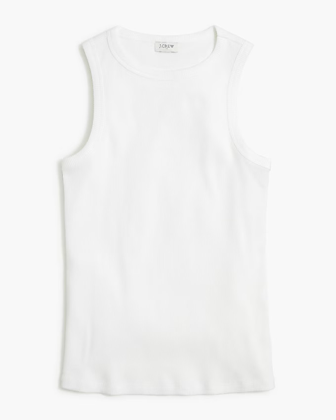 High-neck ribbed tank top | J.Crew Factory