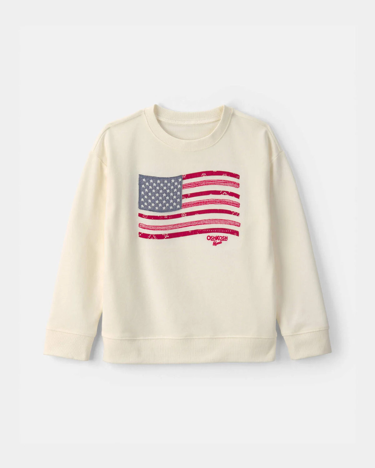 Kids American Flag French Terry Pullover Sweatshirt - Cream - OshKosh B'gosh | Carter's | Carter's Inc