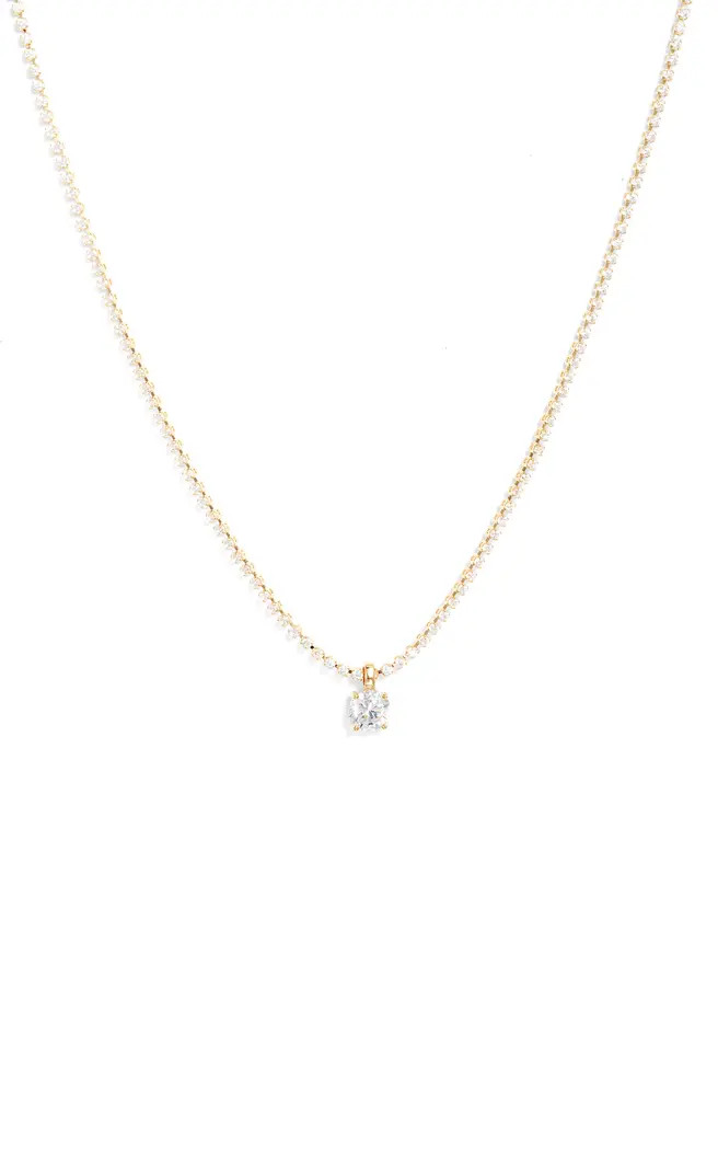 Cubic Zirconia Pendant Tennis Necklace | Nordstrom