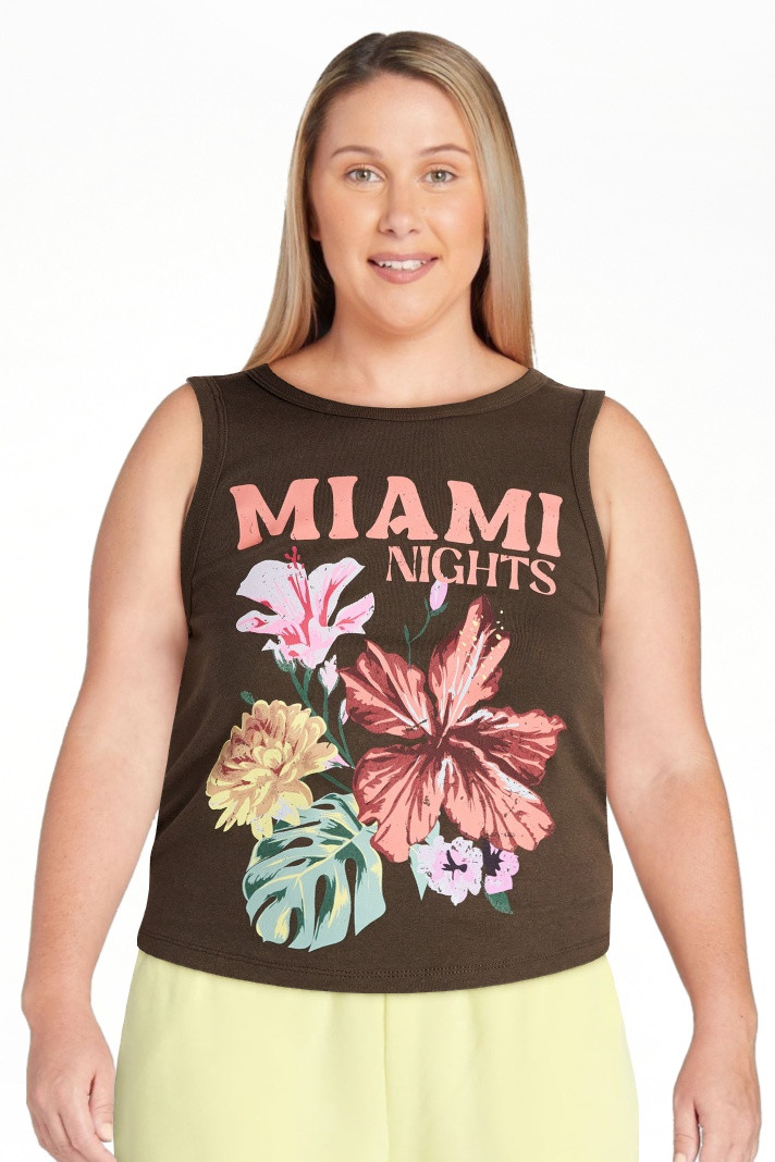 No Boundaries Cotton Ribbed Graphic Tank Top, Women's XXS-XXL | Walmart (US)