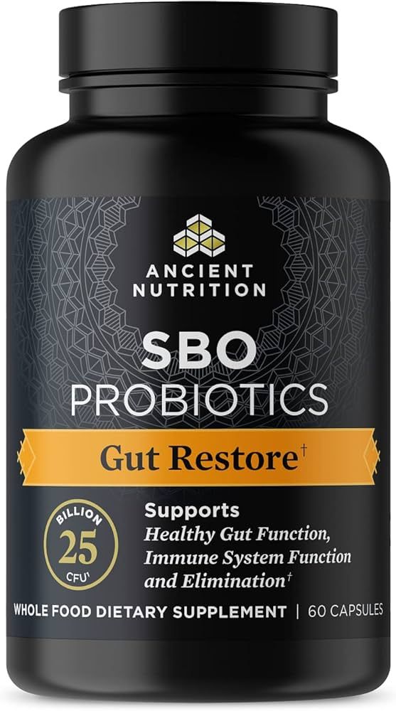 Ancient Nutrition Probiotics, SBO Probiotics Gut Restore 60 Ct, Promotes Gut Health, Digestive an... | Amazon (US)