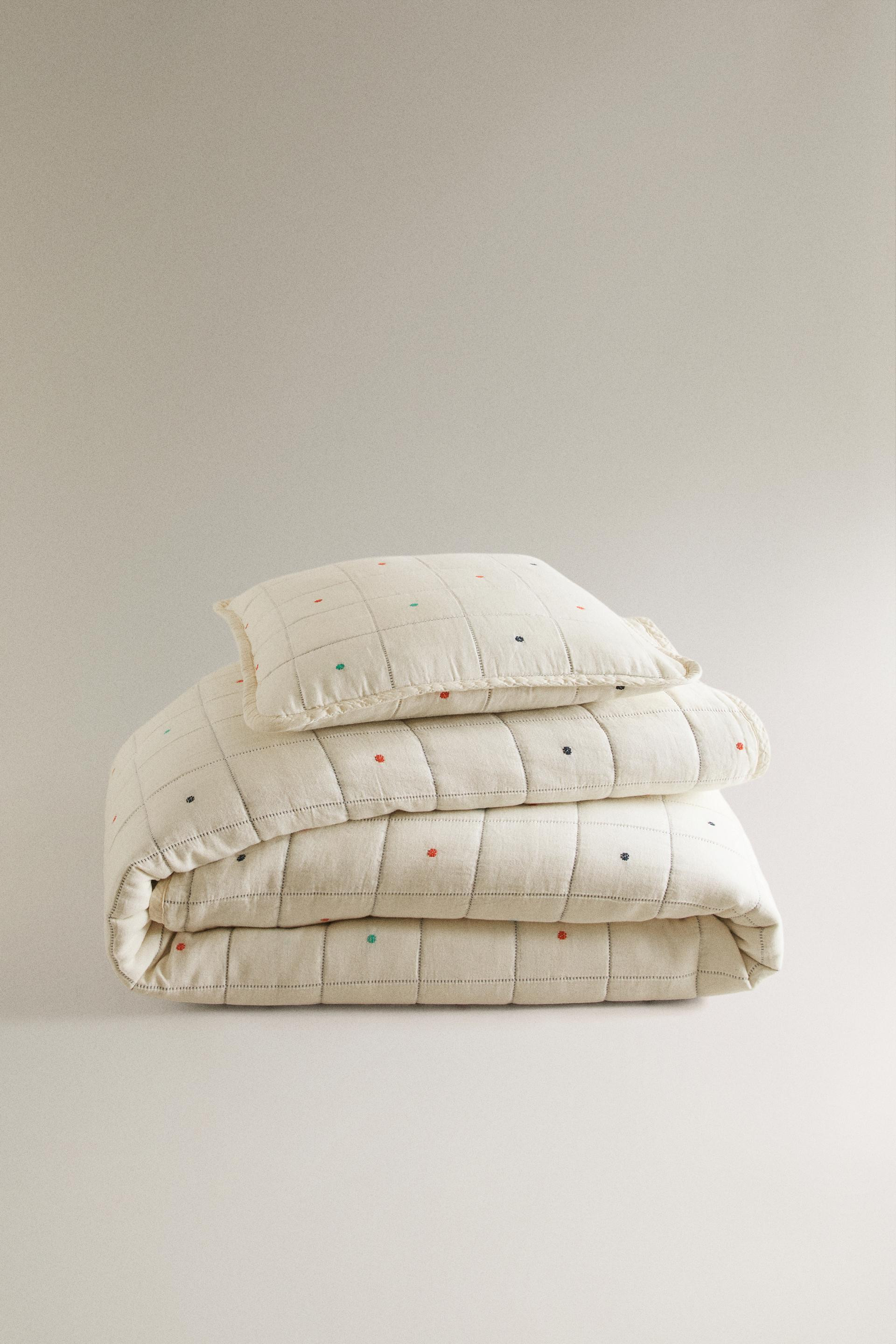 KIDS' CHECKERED AND POLKA DOT BEDSPREAD | Zara US
