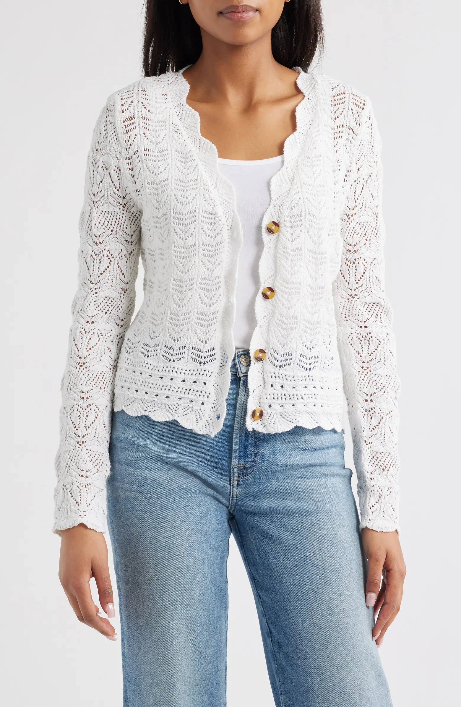 Tamia Pointelle Knit Cardigan | Nordstrom