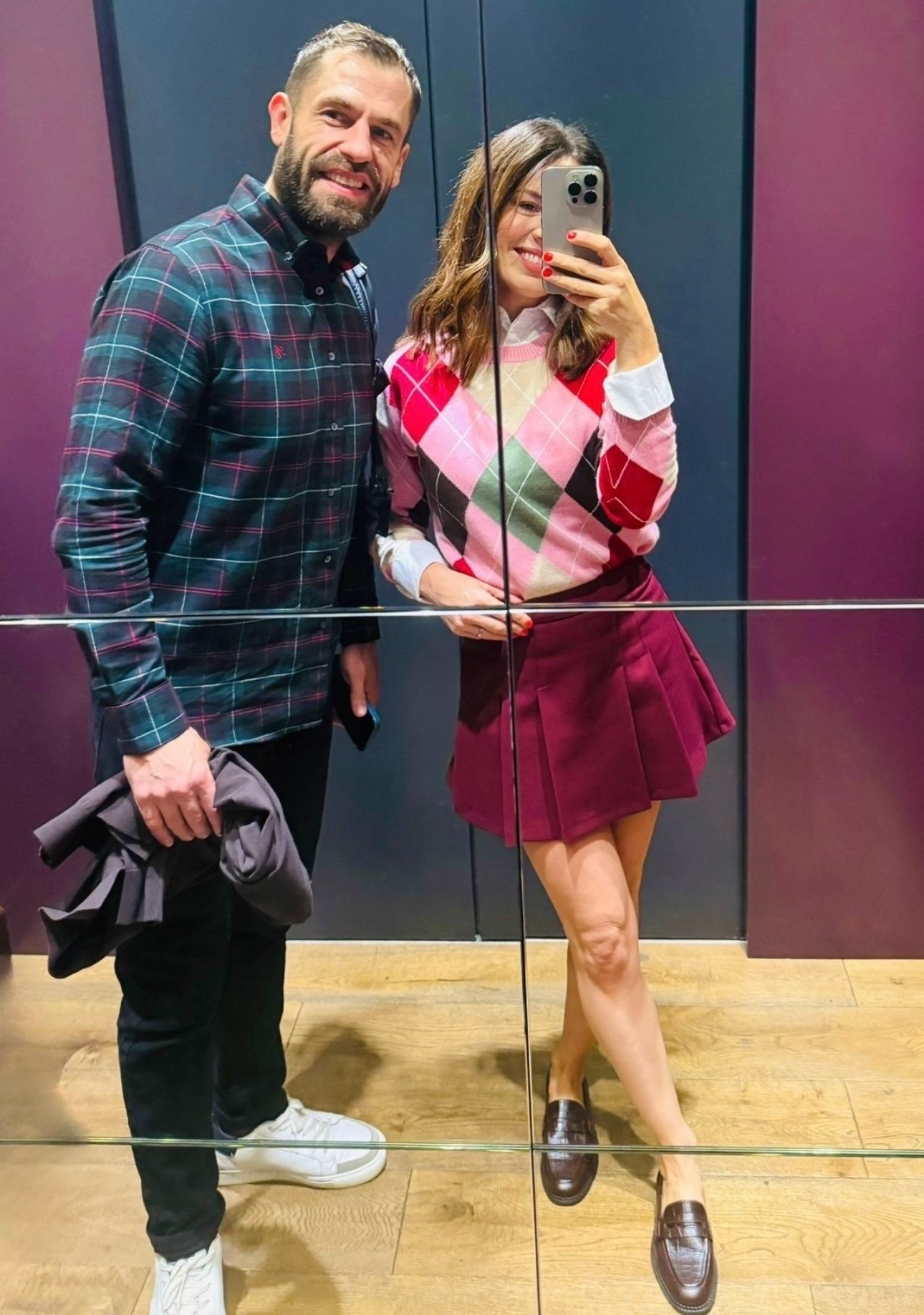 Get the exact look Liz is wearing!
Celebrity style and stylist
Argyll jumper
Heritage trend
Burgundy autumn trend outfits 
Brown leather brogues
Boden
Zara skirt
Clueless 
Autumn and fall out first
Miu Miu outfit inspo
Pink jumper


#LTKuk #LTKeurope #LTKautumn