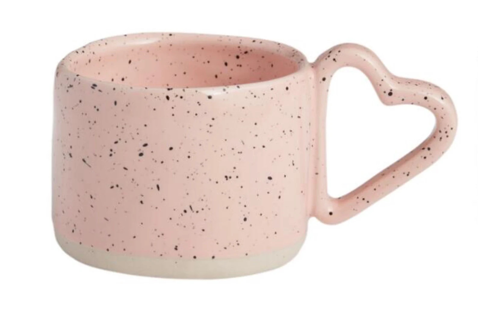 Heart Shaped Handle Coffee Mug Pink Speckled Ceramic Coffee | Etsy | Etsy (US)