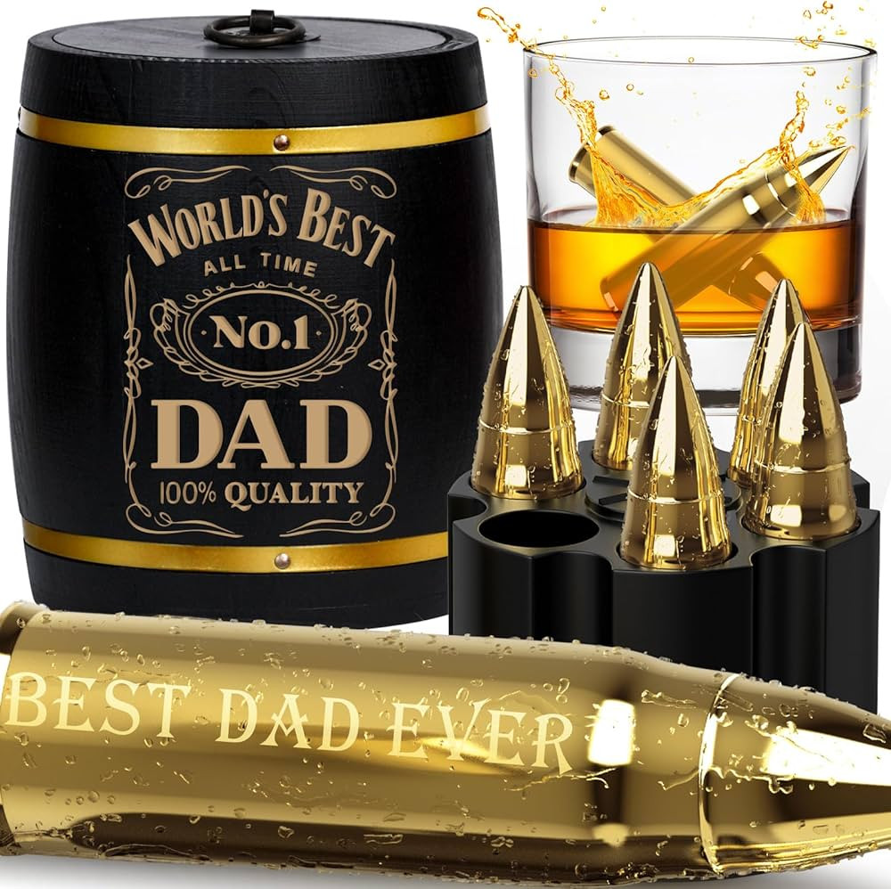 Oaksea Birthday Gifts for Dad Men from Daughter Son Wife, Whiskey Stones Set Gift for Dad Grandpa... | Amazon (US)