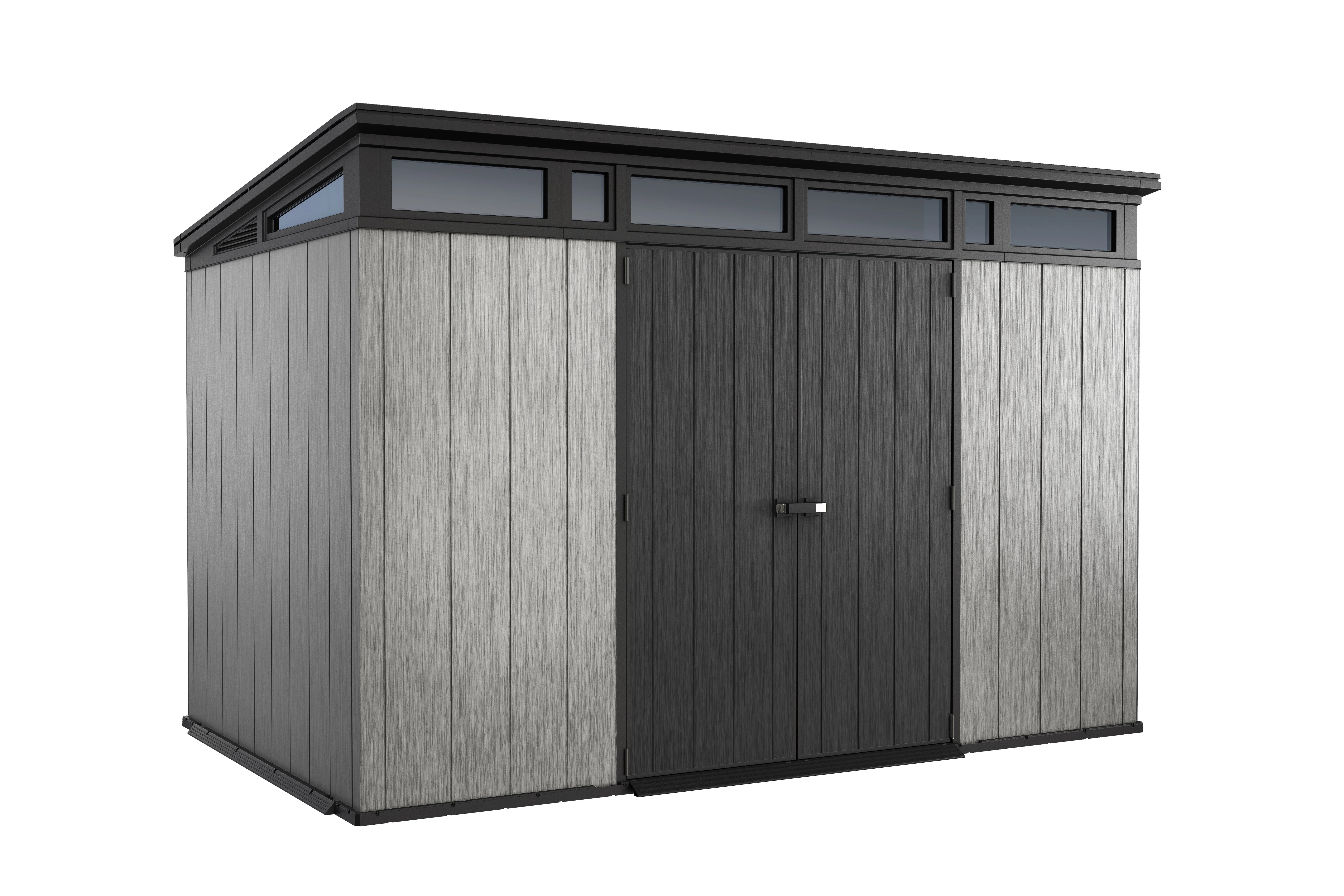 Keter Artisan 11x7 ft. Modern Durable Resin Outdoor Storage Shed With Floor and Double Doors for ... | Wayfair North America
