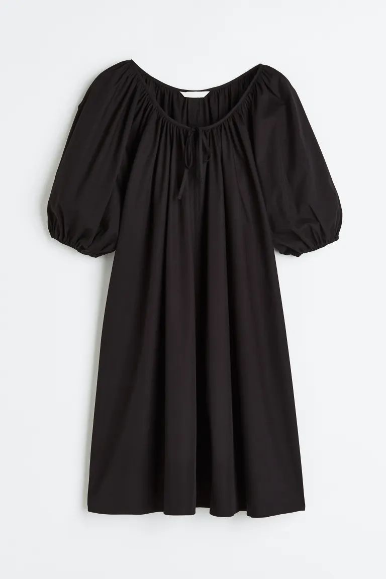 Puff-sleeved Tie-detail Dress | H&M (US)