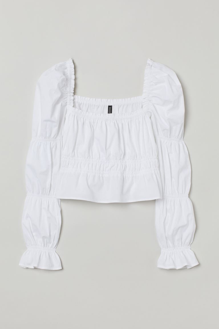 Cropped Puff-sleeved Top | H&M (US)