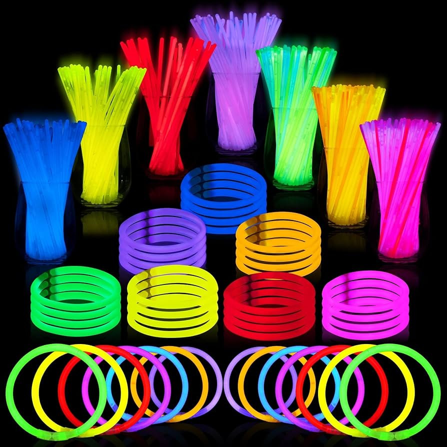 JOYIN 144 Pcs Glow Sticks Bulk 8" Bracelets Necklaces, Glow in the Dark Neon, Easter, Football,Ha... | Amazon (US)