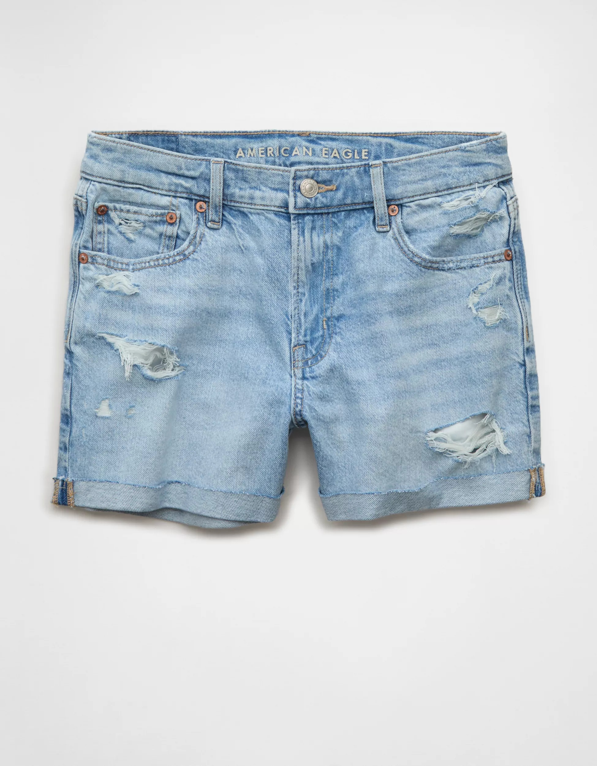 AE Strigid Super High-Waisted Relaxed Denim Short | American Eagle Outfitters (US & CA)
