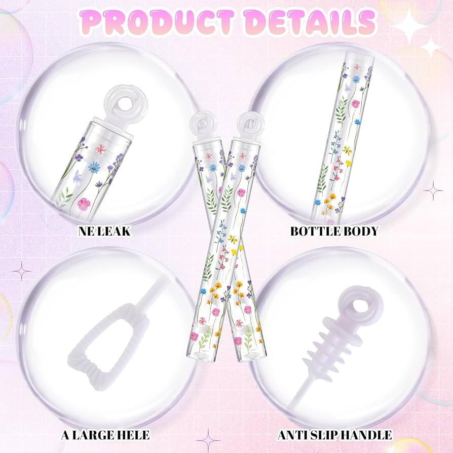 32 Pcs Wild Flower Bubble Wands Sweet Bubbles Party Favors for Adult Valentine Anniversaries Cele... | Amazon (US)