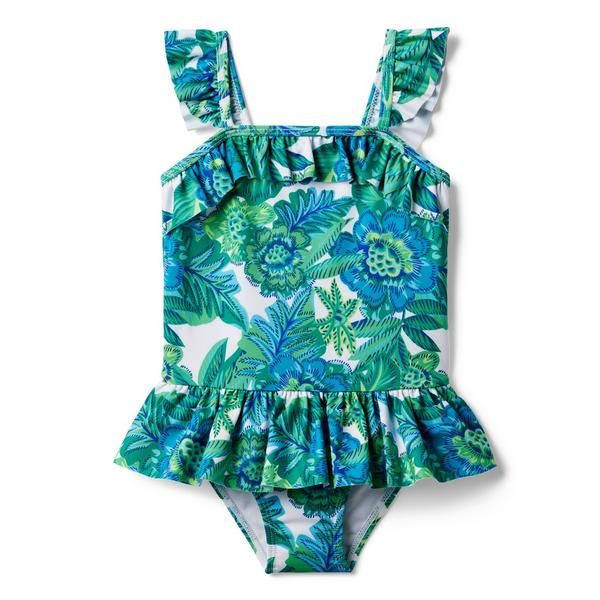 Tropical Floral Recycled Ruffle  Swimsuit | Janie and Jack