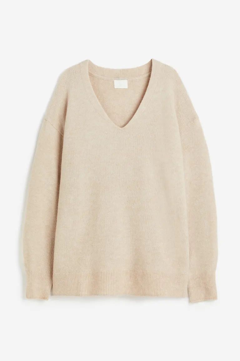 Oversized Sweater - Light beige - Ladies | H&M US | H&M (US)