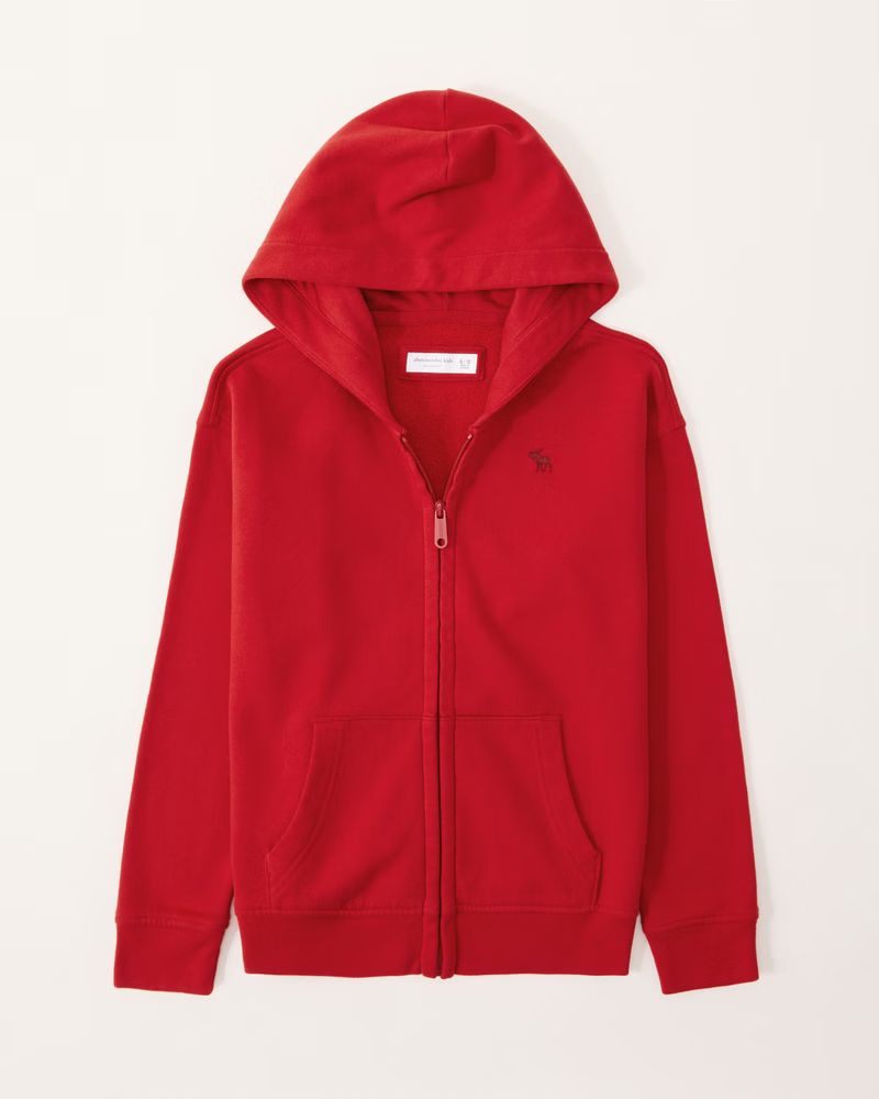 boys essential icon full-zip hoodie | boys tops | Abercrombie.com | Abercrombie & Fitch (US)