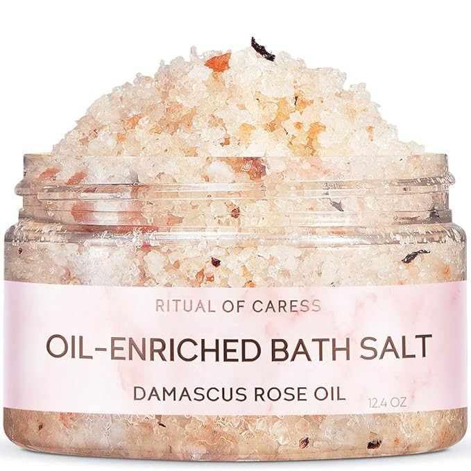 Natural Bath Salt with Himalayan Pink & Dead Sea Salt | Rejuvenating Oil - Enriched Salts with Ro... | Amazon (US)