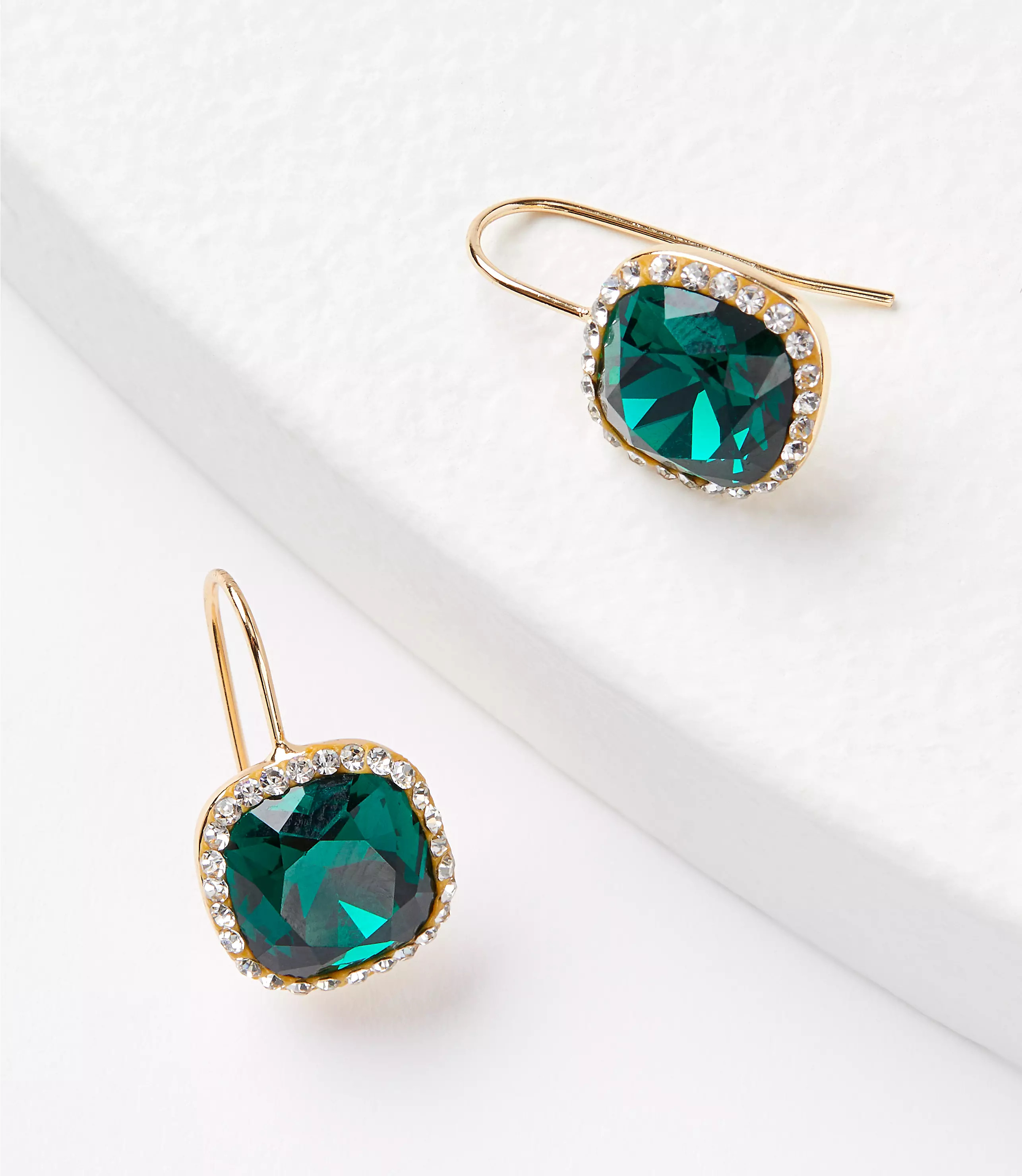 Pave Bordered Pull Through Earrings | LOFT