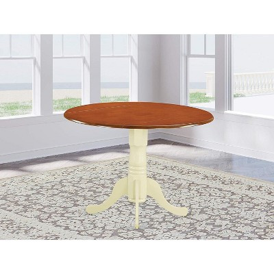 HomeStock Dublin Round Dining Table Mahogany Black Dropleaf Pedestal Table | Target