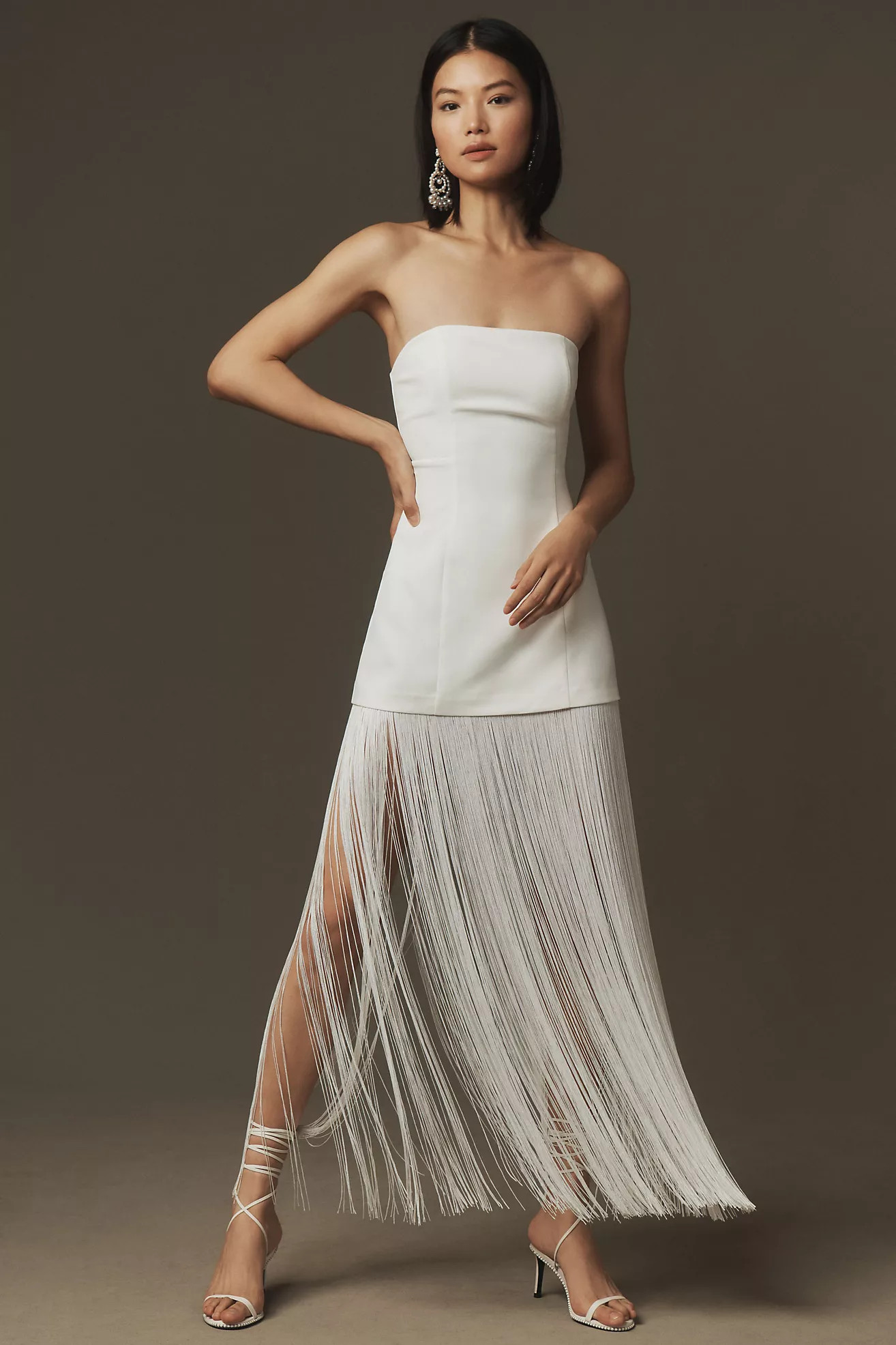 Mare Mare Strapless Fringe Hem Maxi Dress | Anthropologie (US)