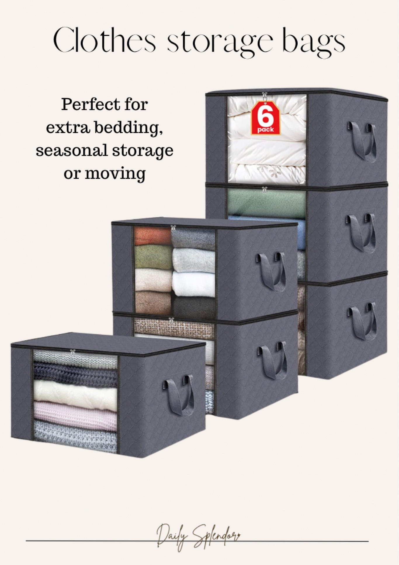 Fabric storage bags on sale! Great for clothes storage, blanket storage, extra bedding or seasonal storage  

#LTKhome #LTKSeasonal #LTKsalealert