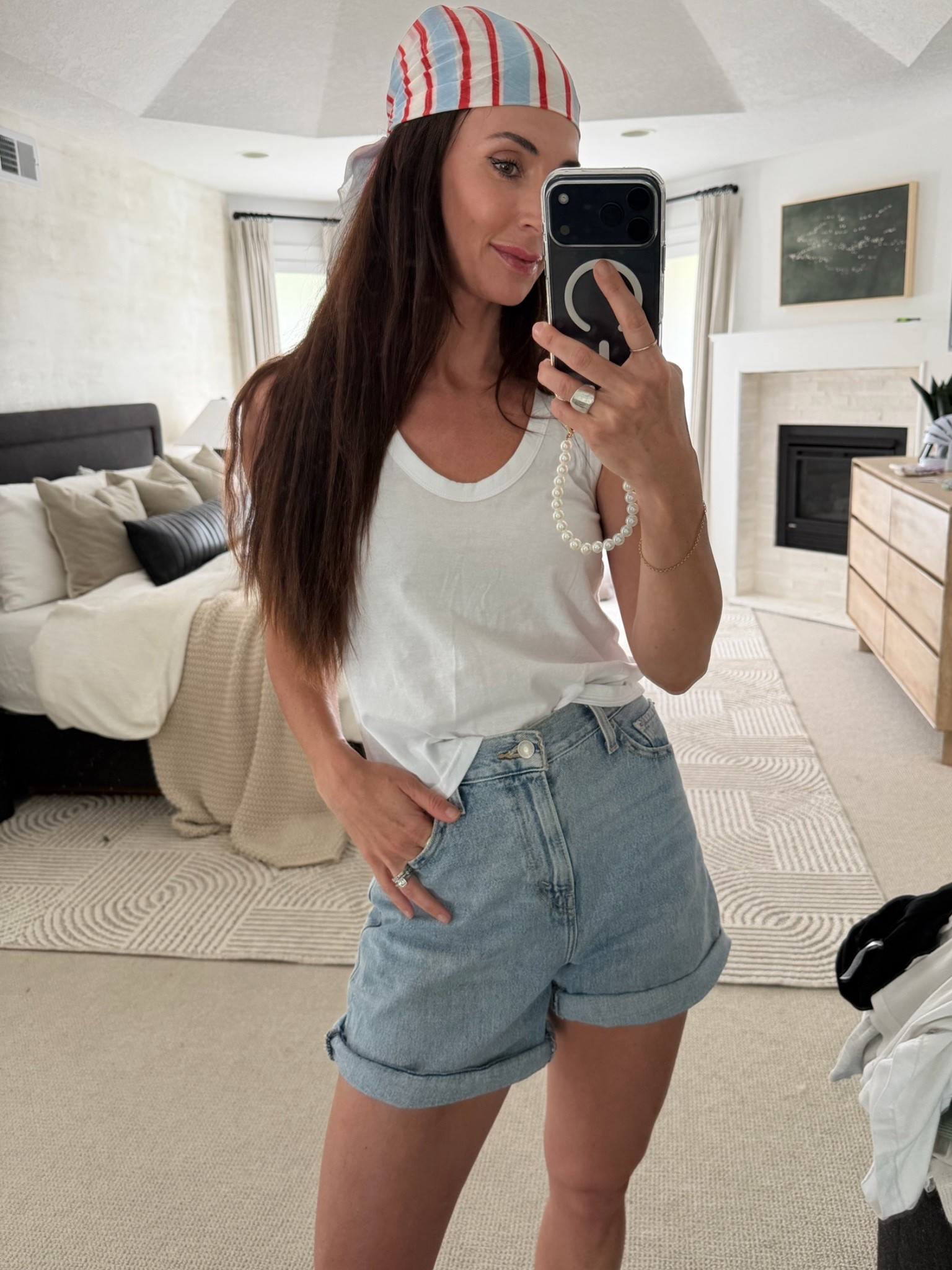 Another day another head scarf ! Also some of my favorite summer basics! Jean shorts and white tank.

#LTKootd #LTKdayinmylife #LTKgrwm
