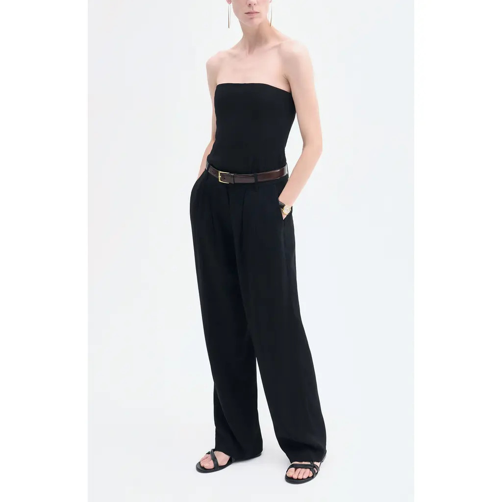 CO Strapless Bustier Top in Crepe in Black at Nordstrom, Size Xx-Small | Nordstrom