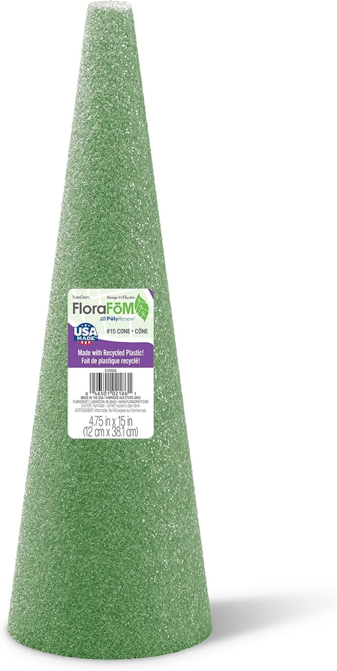FloraCraft FloraFōM Cone 4.75 Inch x 15 Inch Green | Amazon (US)