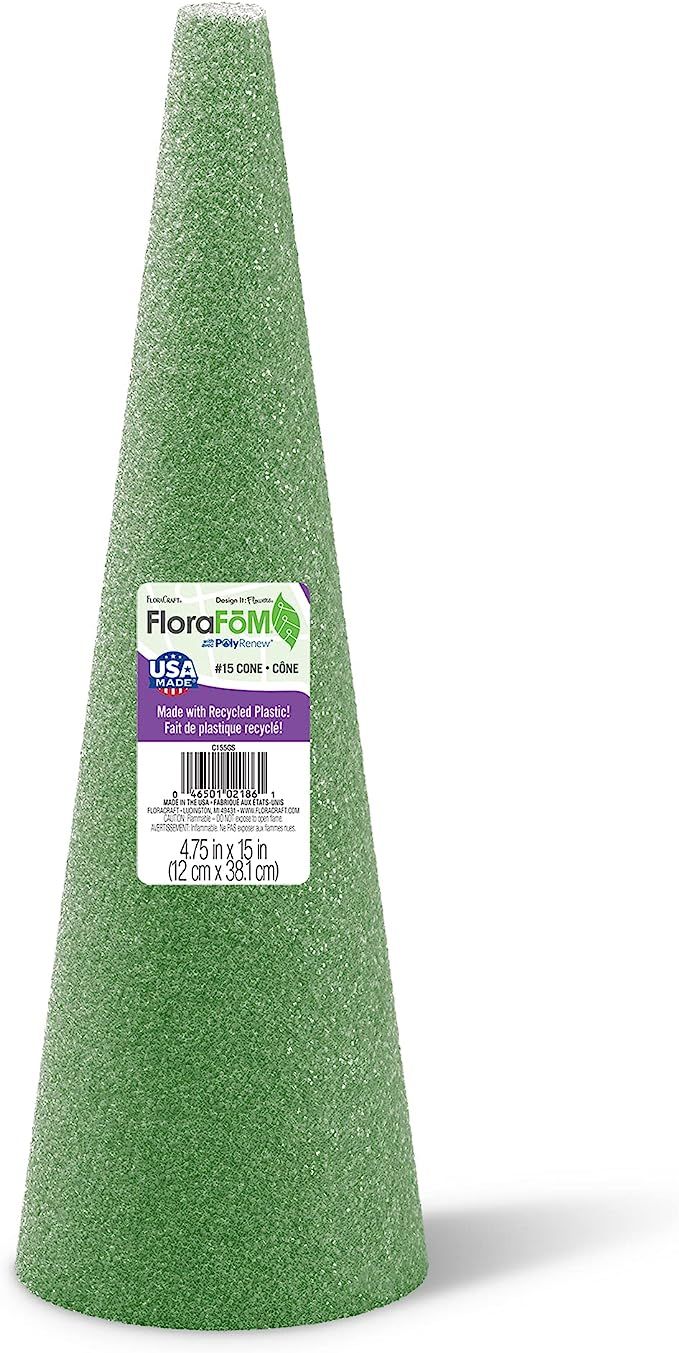 FloraCraft FloraFōM Cone 4.75 Inch x 15 Inch Green | Amazon (US)