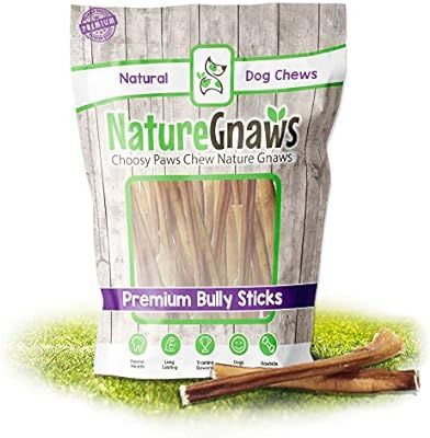 Nature Gnaws Small Bully Sticks - Premium Natural Free-Range Beef Dog Chews - Single Ingredient &... | Amazon (US)