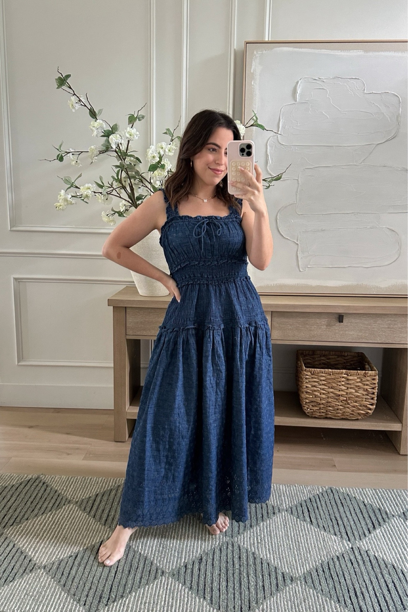 Found the perfect summer dress! This GAP x Doen eyelet denim midi dress in XS is a dream. It really is so cute and breezy, especially the intricate details!
#casualoutfit #vacationwardrobe #petitefashion #trendydresses

#LTKStyleTip #LTKU #LTKSeasonal