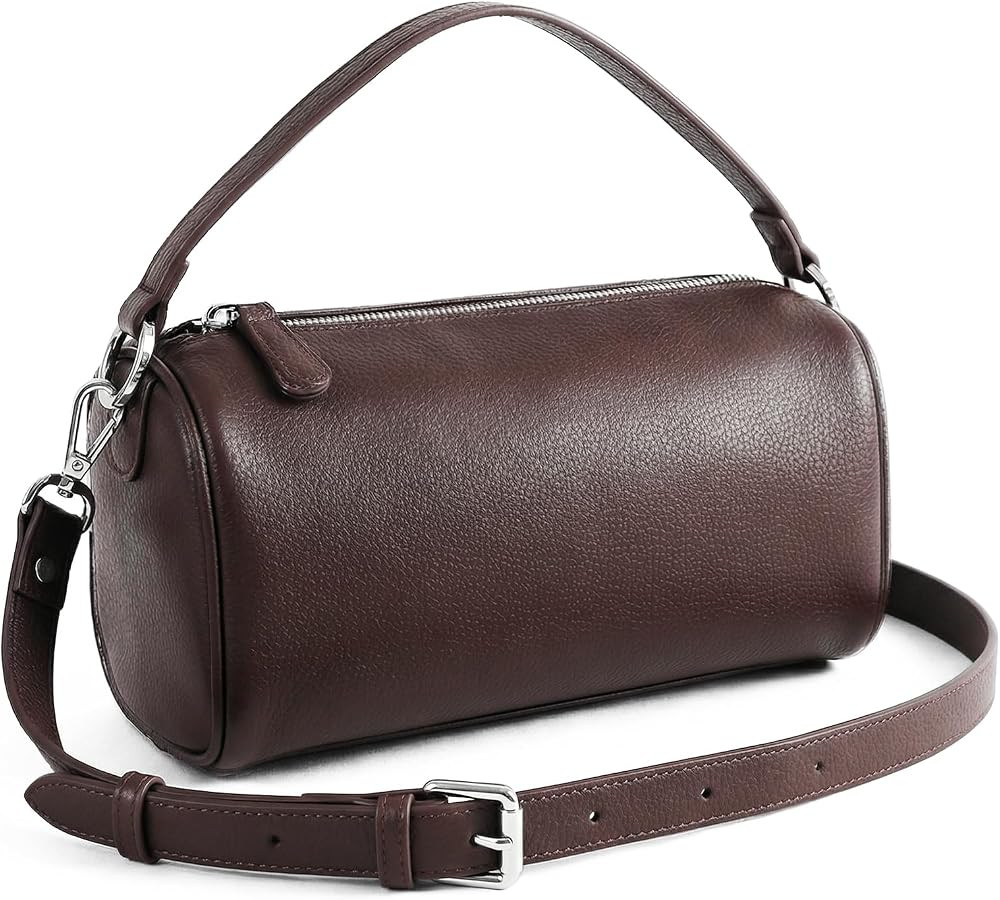 Prite Crossbody Bag for Women PU Leather Small Pebble Grain Waterproof Shoulder Bag Cylinder Purs... | Amazon (UK)