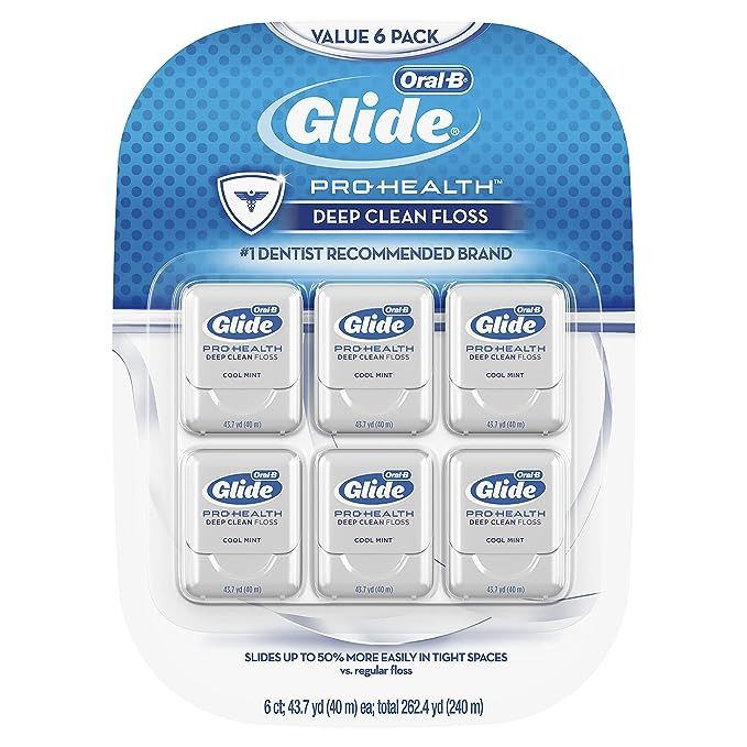 Glide Oral-B Pro-Health Deep Clean Floss, Mint, Pack of 6 | Amazon (US)