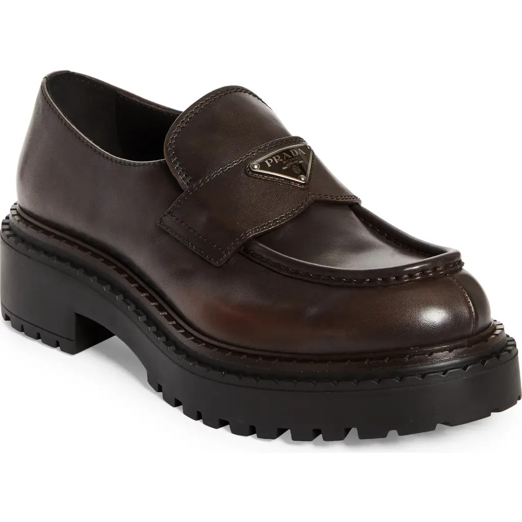 Prada Double Chocolate Platform Loafer in Moro at Nordstrom, Size 8Us | Nordstrom