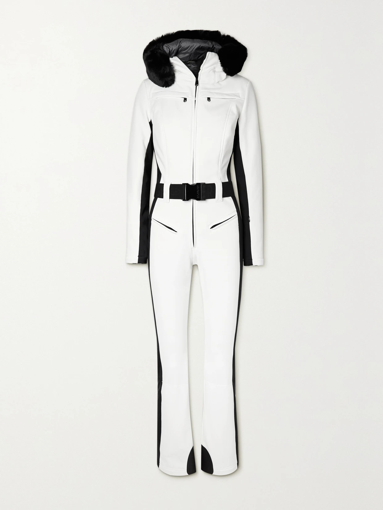 Goldbergh - Parry Belted Hooded Faux Fur-trimmed Ski Suit - White | NET-A-PORTER (US)