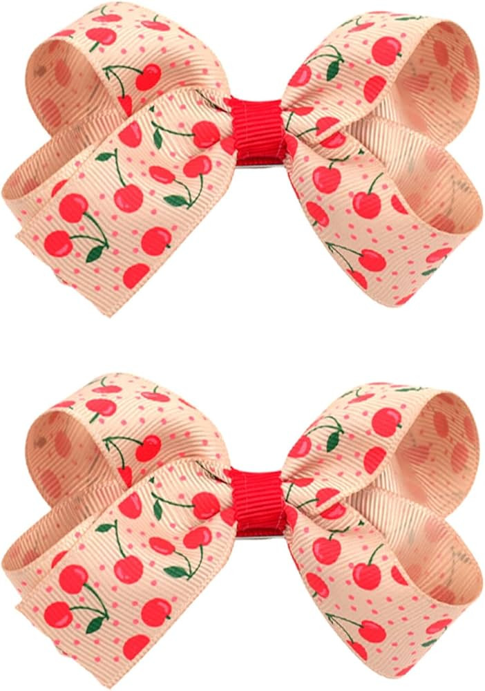 Cherry Hair Clips Summer Fruit Hair Bow Clip Sweet Cherry Girls Bow Clip Barrettes Hairpin Women ... | Amazon (US)