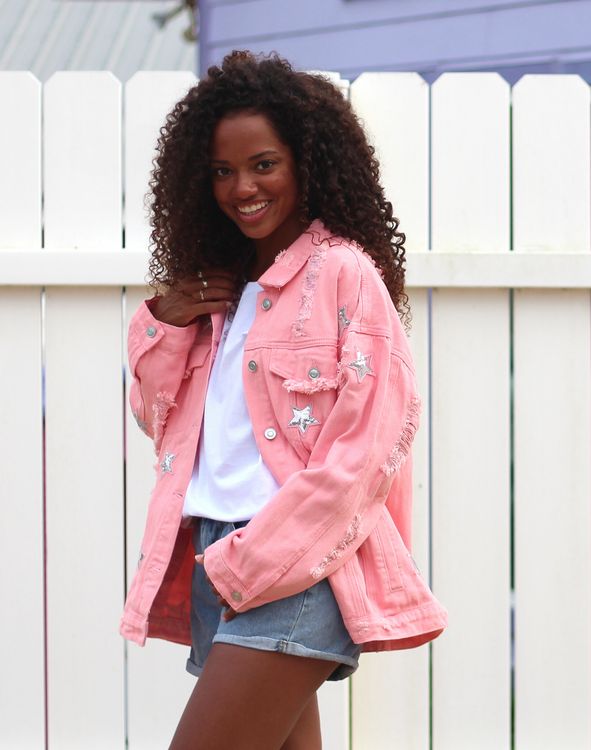 Denim Star Jacket - Pink | Callie Danielle