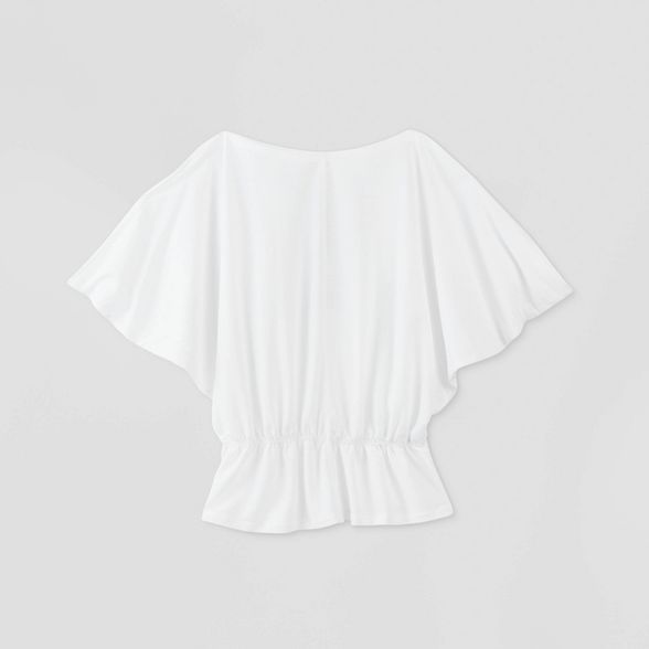 Women's Batwing Short Sleeve Blouse - Prologue™ White | Target