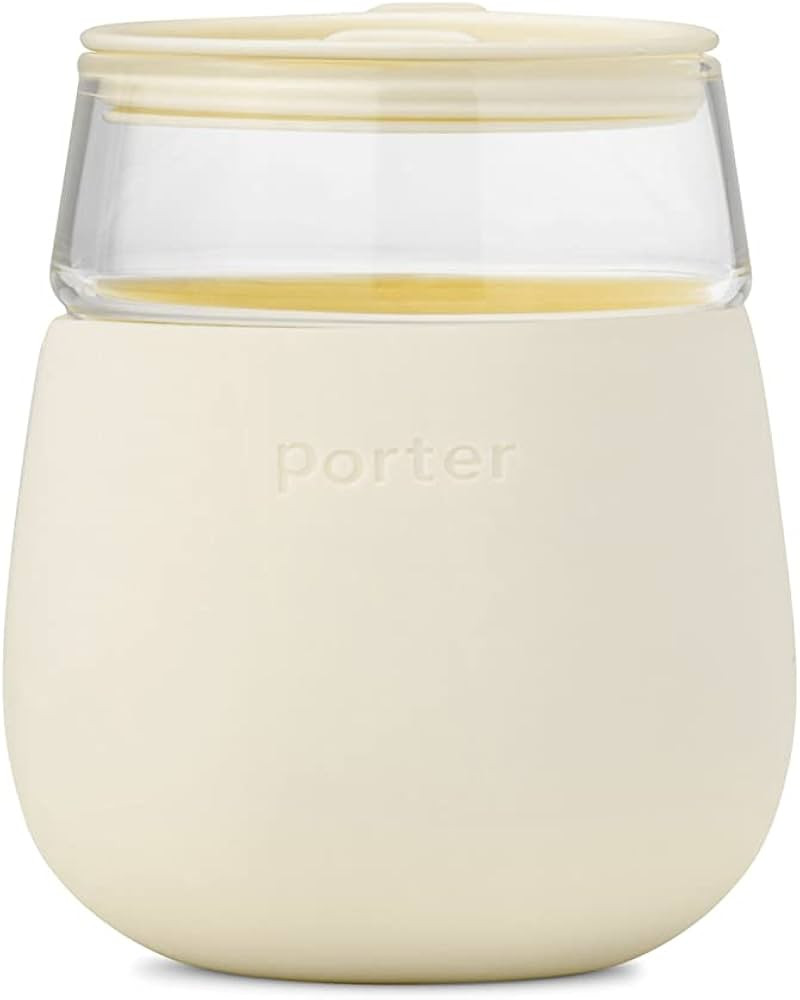 W&P Porter Wine Cocktail Glass w/ Protective Silicone Sleeve | Cream 15 Ounces | On-the-Go | Reus... | Amazon (US)