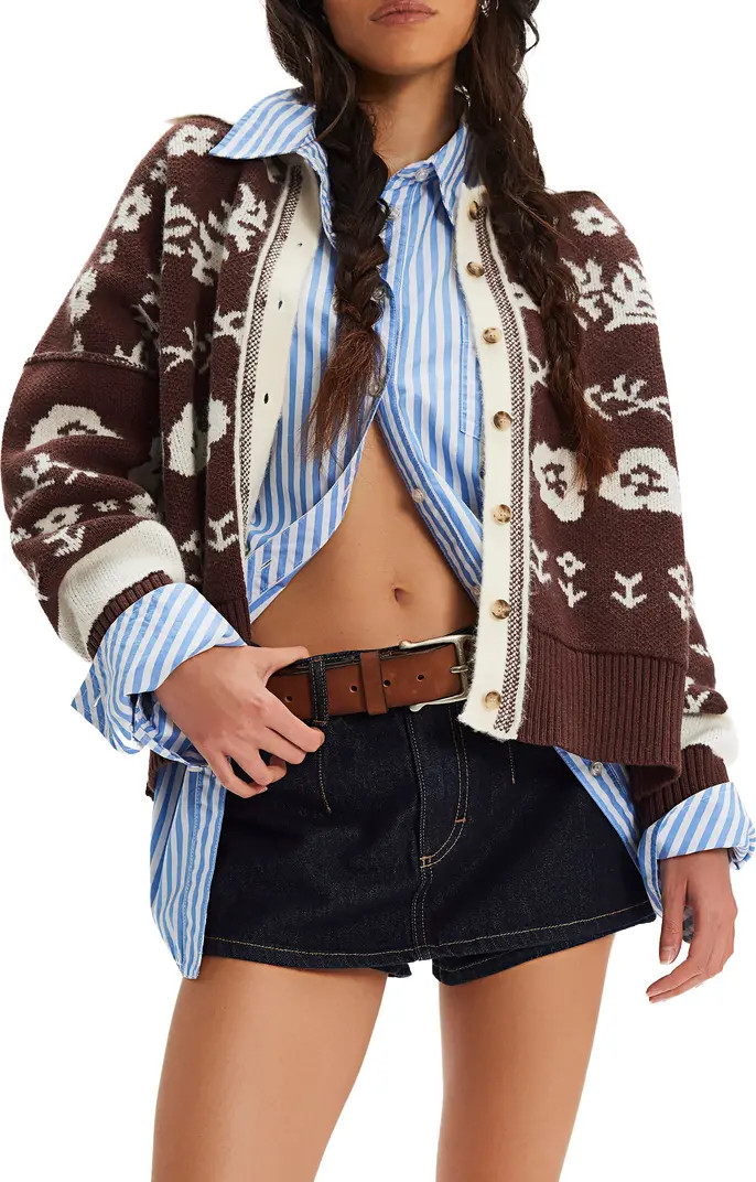 Shelby Floral Jacquard Cotton Cardigan | Nordstrom