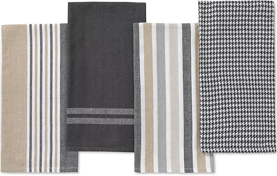 Folkulture Gray Kitchen Towels with Hanging loop, 100% Cotton Dish Towels for Kitchen, Kitchen Ha... | Amazon (US)