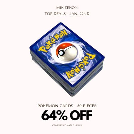 Sale Alert! You can get this stack of 50 assorted Pokémon cards for 64% off! Highly rated with nearly 52,000 reviews! 

#LTKsalealert #LTKunder100 #LTKkids