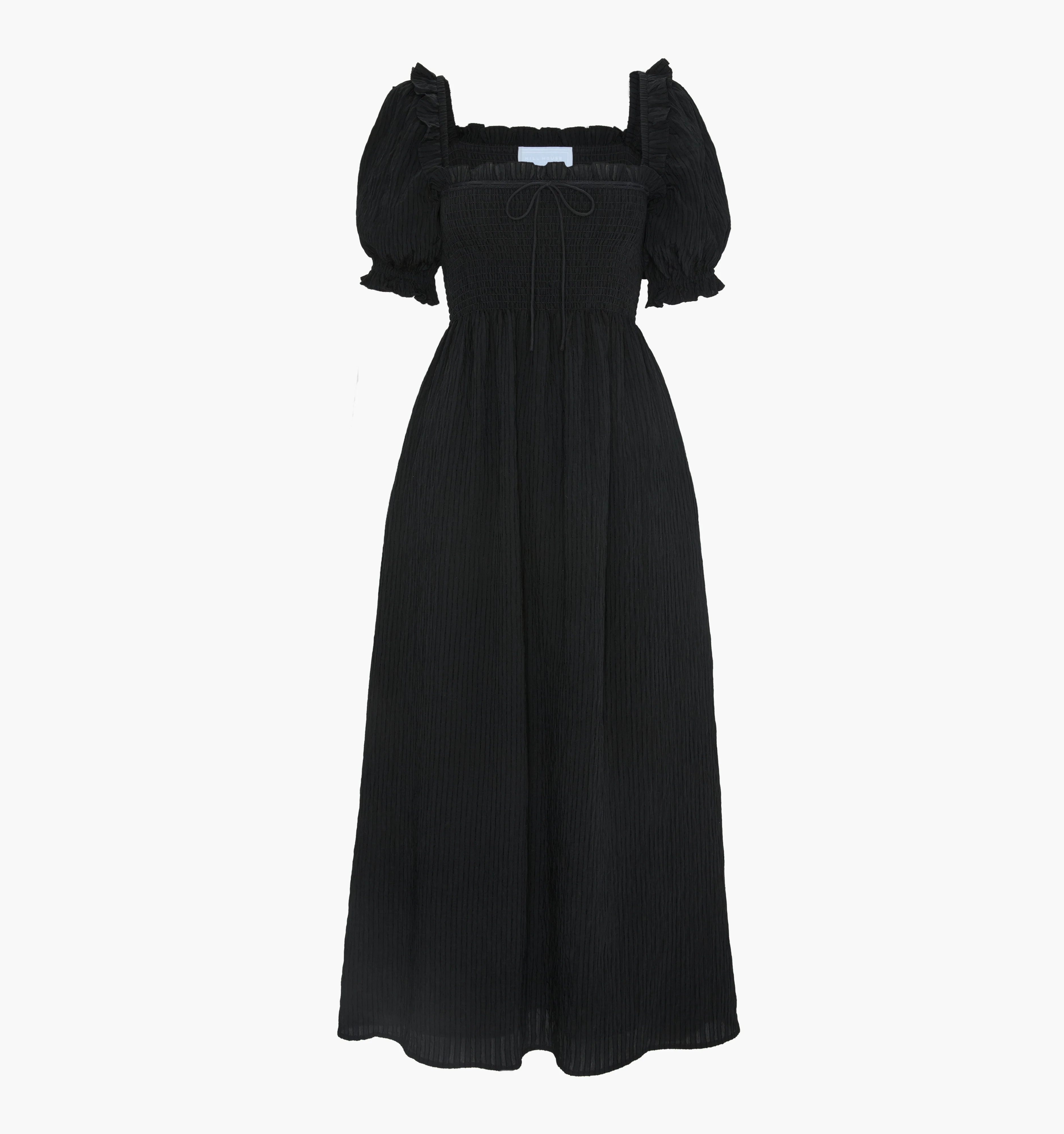The Scarlett Nap Dress | Black Tonal Seersucker / XS | Hill House Home | Hill House Home US